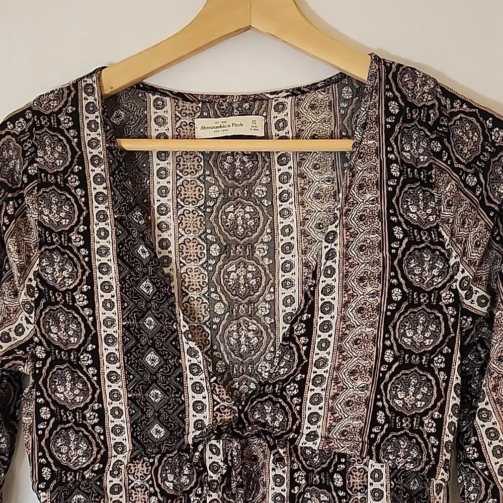 Abercombrie & Fitch Brown,‎ Black, and Cream Maxi Dress size XS